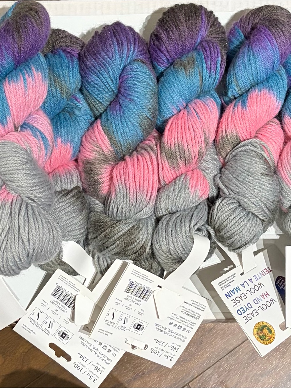 Hand-Dyed Multicolor Yarn - 7 skeins